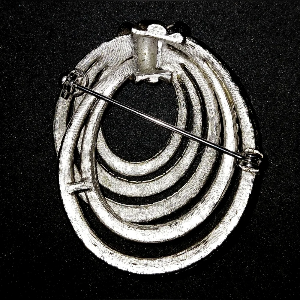 Vintage Rope Twist Silver Tone Abstract Swirl Brooch - Picture 6 of 6